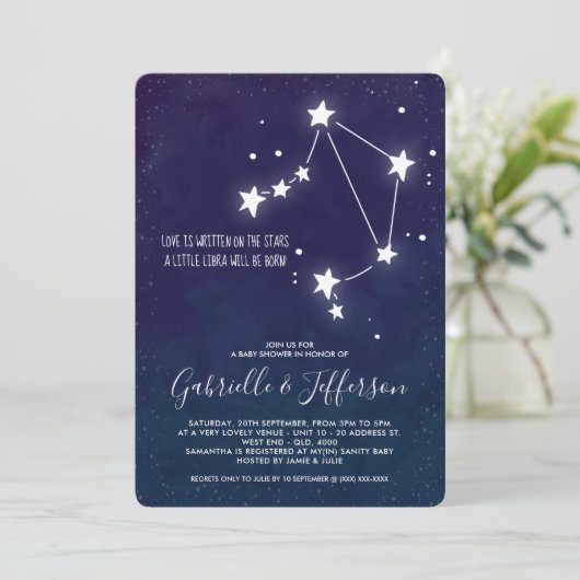 Baby shower van de beha astrologie kaart (Staand voorkant)