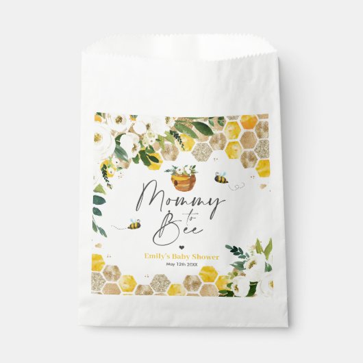 Baby shower van de bijen bedankzakje (Voorkant)