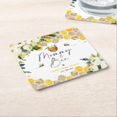 Baby shower van de bijen kartonnen onderzetters (Schuin)