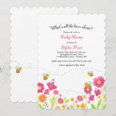 Baby shower van de bijenlente kaart (Voorkant / Achterkant)