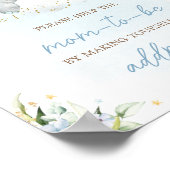 Baby shower van de Blauwe Bloemenolifant Poster (Hoek)