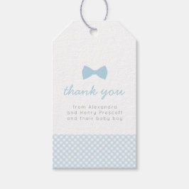 Baby shower van de blauwe boeg van Gingham Cadeaulabel