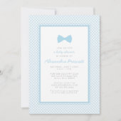 Baby shower van de blauwe boeg van Gingham Kaart (Voorkant)