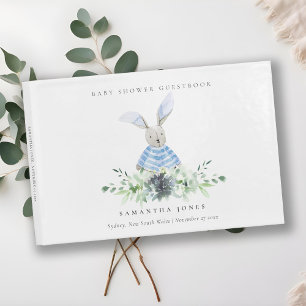 Baby shower van de blauwe Bunny Garden Succulent F Gastenboek