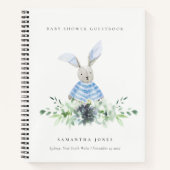 Baby shower van de blauwe Bunny Garden Succulent F Notitieboek (Voorkant)