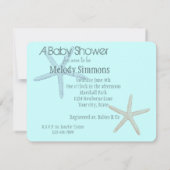 Baby shower van de blauwe doornhaai kaart (Achterkant)