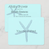 Baby shower van de blauwe doornhaai kaart (Voorkant / Achterkant)