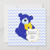 Baby shower van de blauwe en gele Teddy Bear Coupl Kaart (Achterkant)