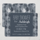 Baby shower van de Blauwe en Witte Bomen Kaart (Voorkant / Achterkant)