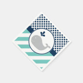 Baby shower van de blauwe walvis Napkins Servet (Hoek)
