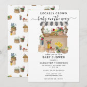 Baby shower van de Bloemenmarkt van de waterverf Kaart (Voorkant / Achterkant)