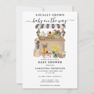 Baby shower van de Bloemenmarkt van de waterverf Kaart