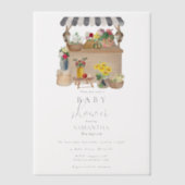 Baby shower van de Bloemenmarkt van de waterverf Vellum Uitnodigingen (Voorkant)