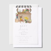 Baby shower van de Bloemenmarkt van de waterverf Vellum Uitnodigingen (Offset)