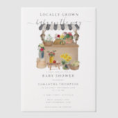 Baby shower van de Bloemenmarkt van de waterverf Vellum Uitnodigingen (Voorkant)