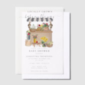 Baby shower van de Bloemenmarkt van de waterverf Vellum Uitnodigingen (Offset)