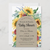 Baby shower van de bloementeelt kaart (Voorkant)