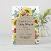 Baby shower van de bloementeelt kaart (Staand voorkant)