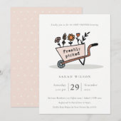 Baby shower van de bloementkarper, vers geplukt bedankkaart (Voorkant / Achterkant)