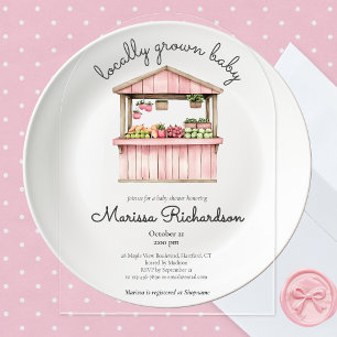 Baby shower van de boerenmarkt acryl uitnodigingen