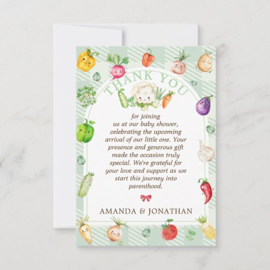 Baby shower van de boerenmarkt bedankkaart (Voorkant)