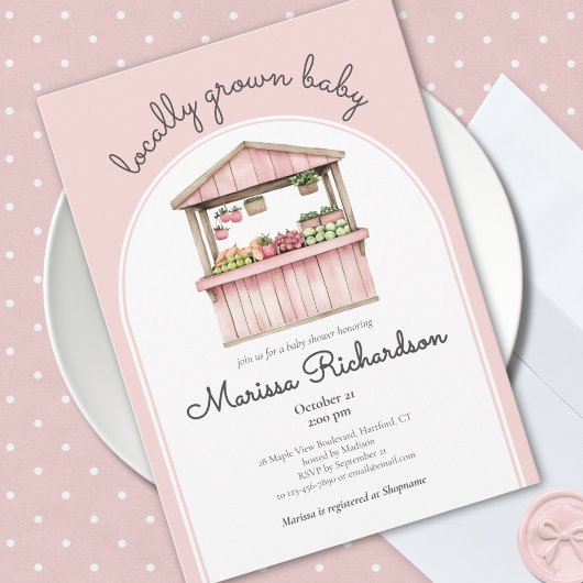 Baby shower van de boerenmarkt kaart