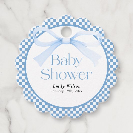 Baby shower van de boog bedankjes labels (Voorkant)