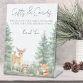 Baby shower van de bosbeesten in het bos reclamebord met voetstuk