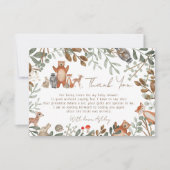 Baby shower van de bosbossen van de steengroenboss bedankkaart (Voorkant)