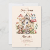 Baby shower van de bosbossen van de steengroenboss kaart (Voorkant)