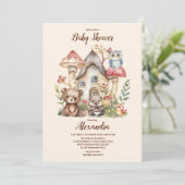 Baby shower van de bosbossen van de steengroenboss kaart (Staand voorkant)