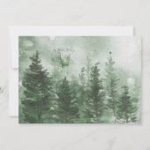 Baby shower van de bosdieren in het winterwoud kaart (Achterkant)