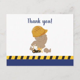 Baby shower van de Bouw Baby Boy Dank u nota's Bedankkaart