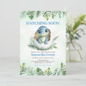 Baby shower van de broedende dinosaurus kaart (Staand voorkant)