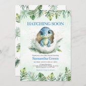 Baby shower van de broedende dinosaurus kaart (Voorkant / Achterkant)