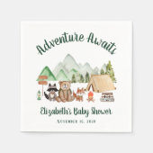 Baby shower van de Camping Adventure van Woodland  Servet (Voorkant)