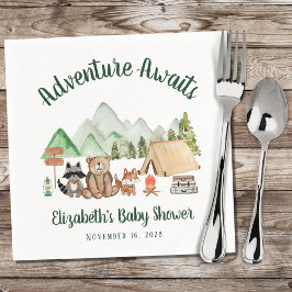 Baby shower van de Camping Adventure van Woodland Servet