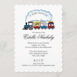 Baby shower van de circustrein kaart