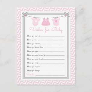 Baby shower van de doek Wissen voor Baby roze-grij Briefkaart