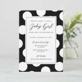 Baby shower van de Dot Border van de zwarte & Witt Kaart (Staand voorkant)
