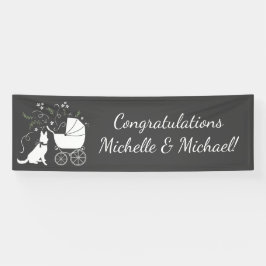Baby shower van de Duitse herdershond Spandoek