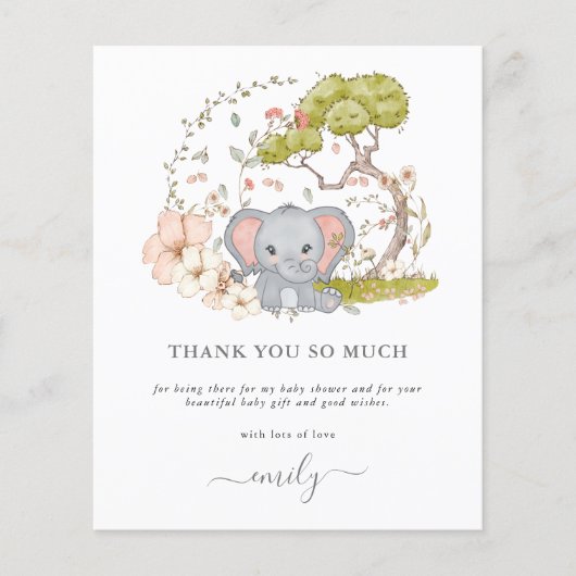 Baby shower van de Elephant Florals van de begroti (Voorkant)