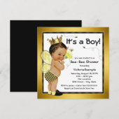 Baby shower van de etnische jongensbij kaart (Voorkant / Achterkant)