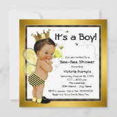 Baby shower van de etnische jongensbij kaart (Voorkant)