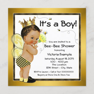 Baby shower van de etnische jongensbij kaart