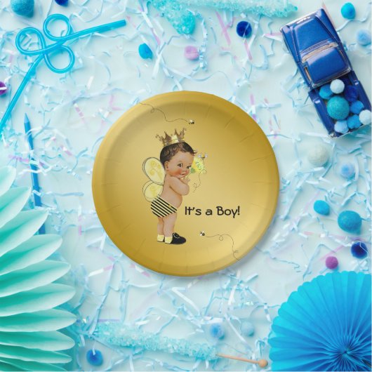 Baby shower van de etnische jongensbij papieren bordje (Feest)