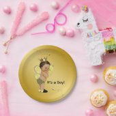 Baby shower van de etnische jongensbij papieren bordje (Feest)