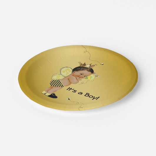 Baby shower van de etnische jongensbij papieren bordje (Gekanteld)