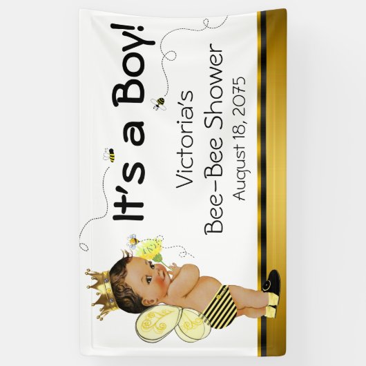 Baby shower van de etnische jongensbij spandoek (Verticaal)