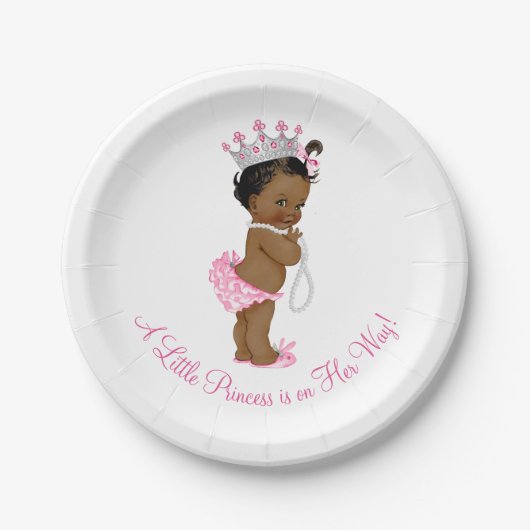 Baby shower van de Etnische Prinses Parels Papieren Bordje (Voorkant)